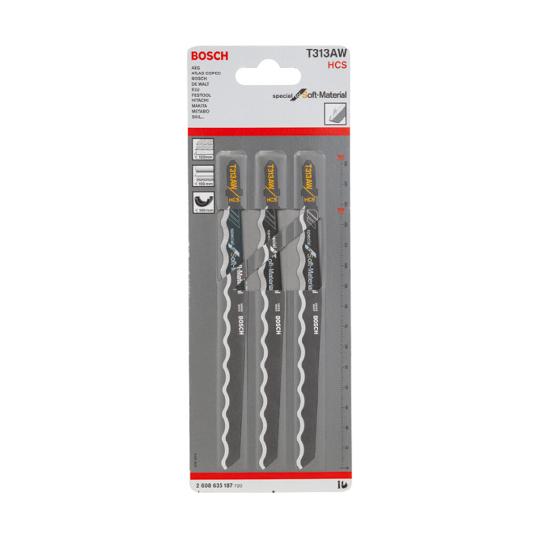 Bosch decoupeerzaagblad T 313 AW Special for Soft material