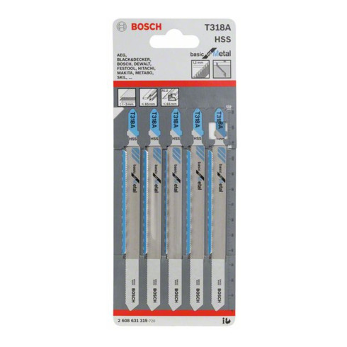 Bosch decoupeerzaagblad T 318 A, Basic for Metal