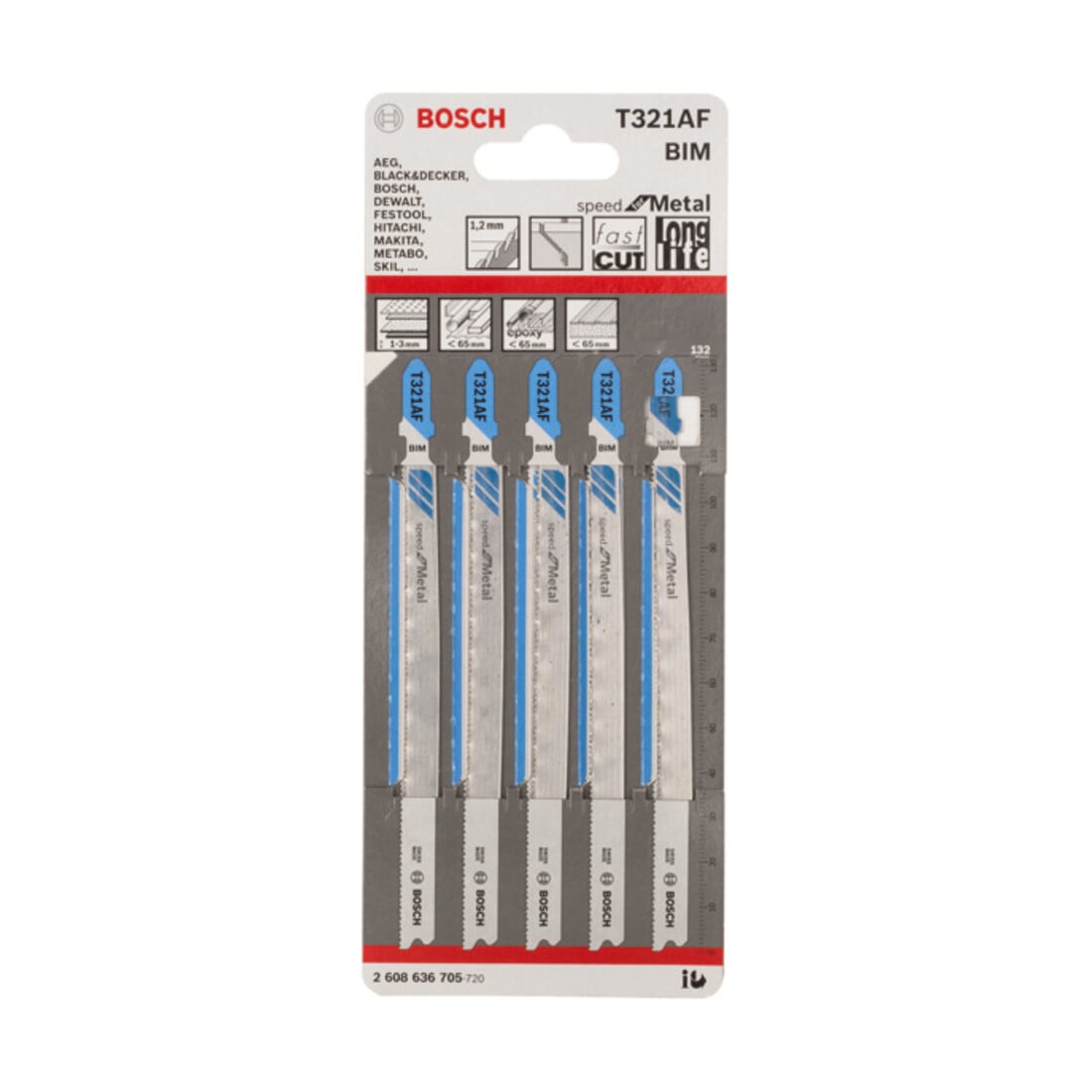 Bosch decoupeerzaagblad T 321 AF, Speed for Metal