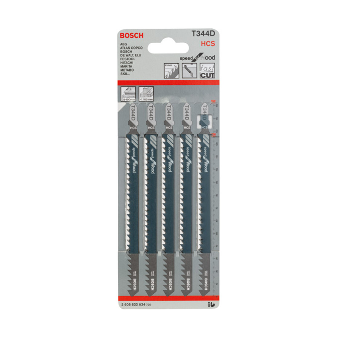 Bosch decoupeerzaagblad T 344 D, Speed for Wood