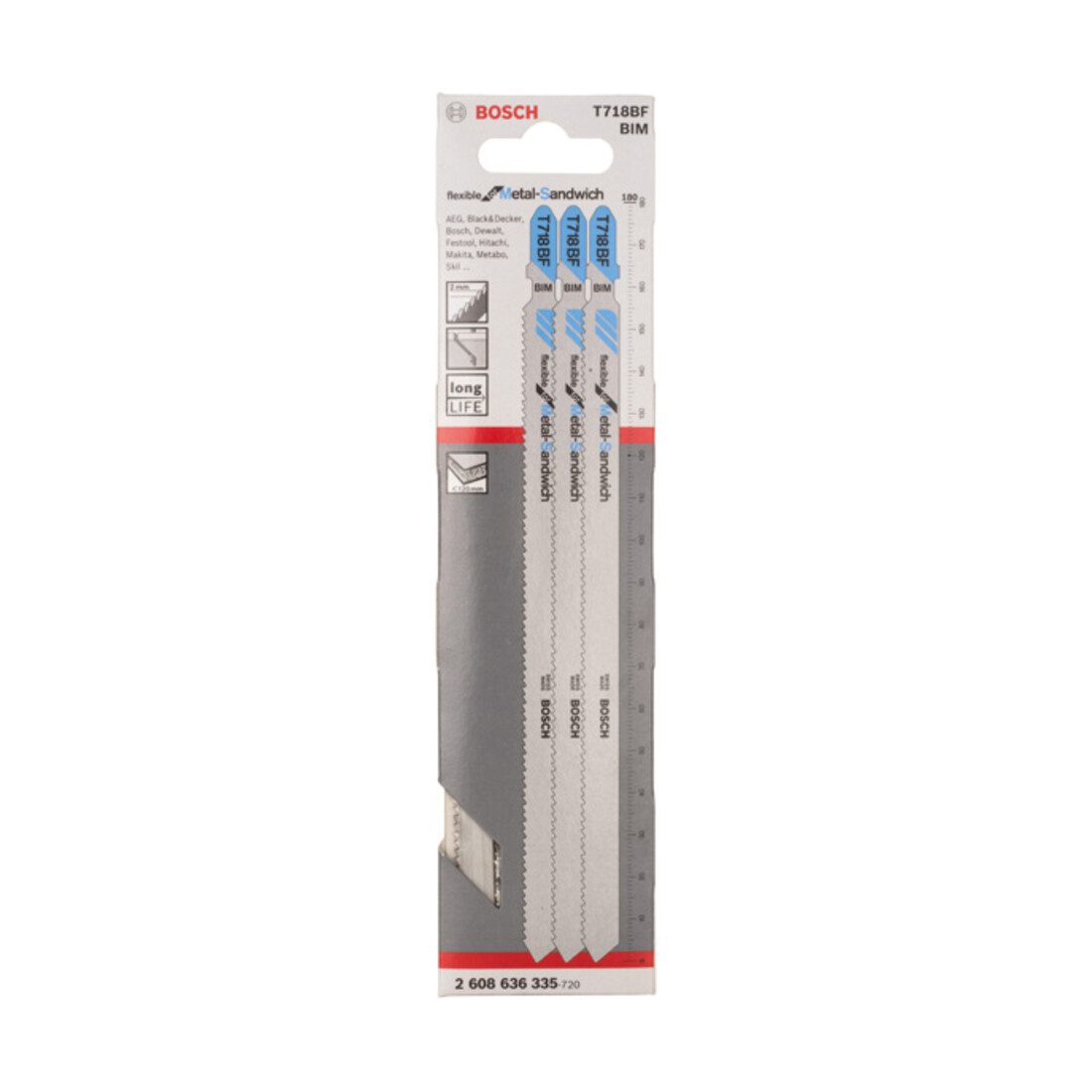 Bosch decoupeerzaagblad T 718 BF, Metal-Sandwich