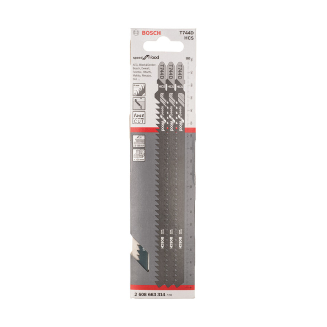 Bosch decoupeerzaagblad T 744 D, Speed for Wood