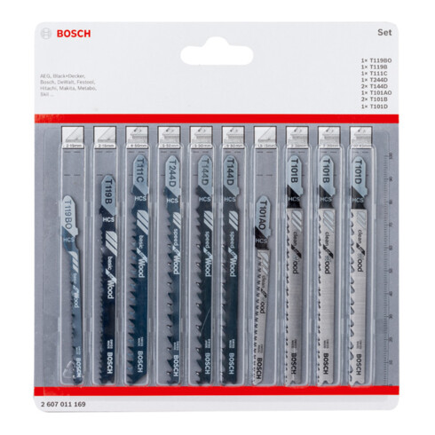 Bosch decoupeerzaagbladen set hout, 10 delig