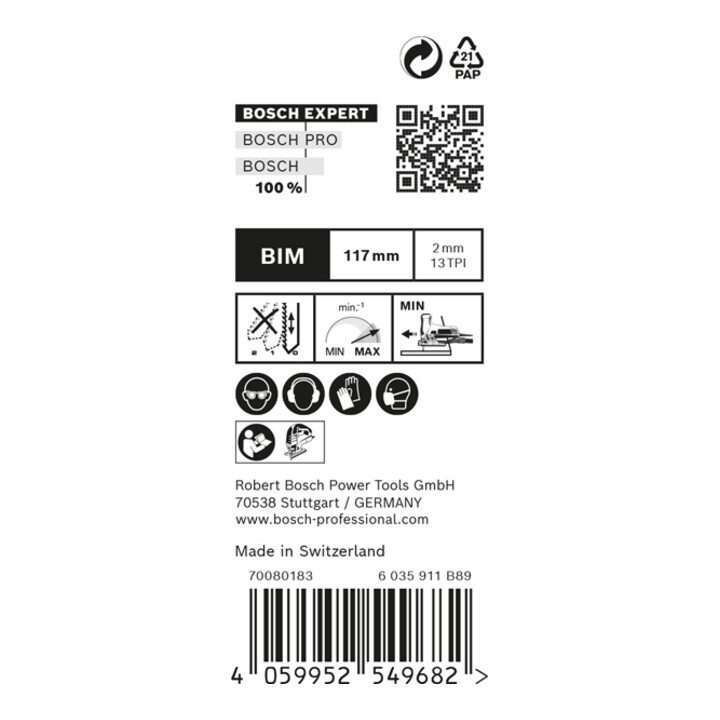 BOSCH Decoupeerzaagbladen, set, Omschrijving: T308BFP-E