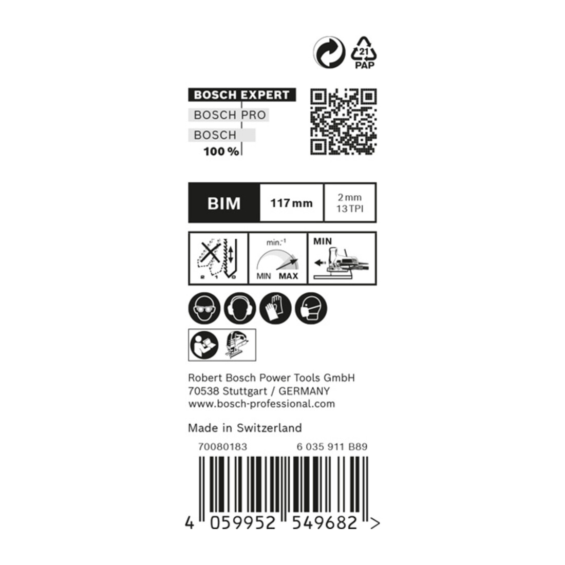 Bosch EXPERT 'Hard Wood 2-zijdig zuiver' T 308 BFP decoupeerzaagblad