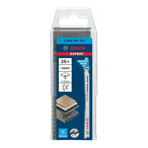 Bosch EXPERT 'Hard Wood 2-zijdig zuiver' T 308 BFP decoupeerzaagblad