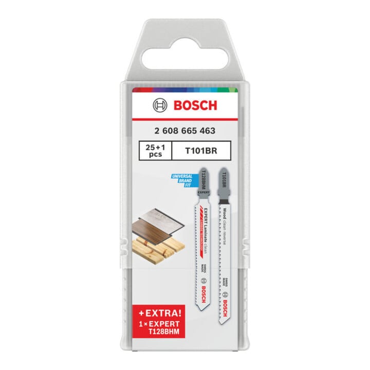 Bosch Decoupeerzaagbladen Set T101BR en T128BHM 26-dlg Laminate clean Expert