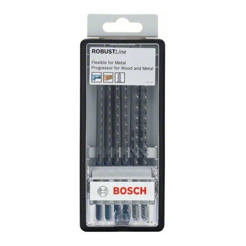 Bosch decoupeerzaagbladset Robust Lijnmetaalprofiel T-as 6 stuks
