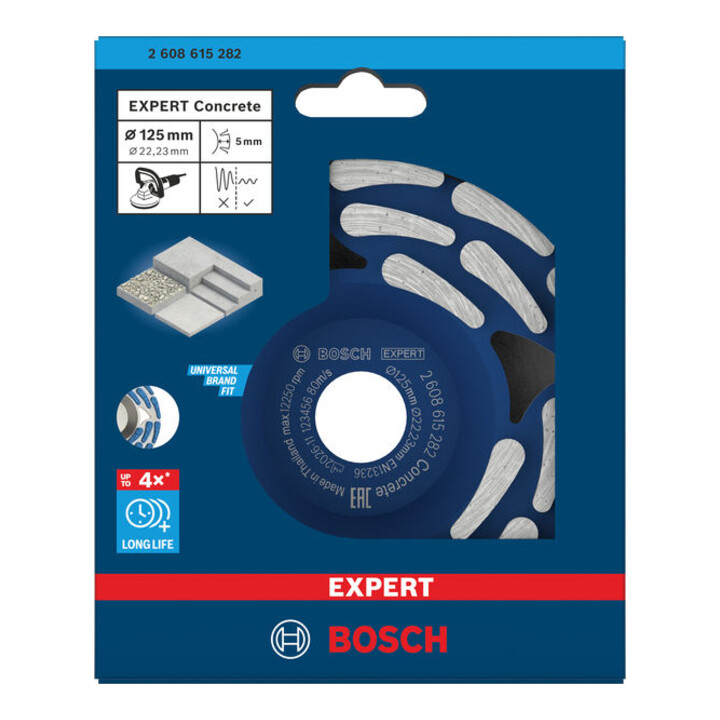 Bosch Diamant-slijpkop EXPERT Concrete 125 x 22,23 x 5 mm lange levensduur