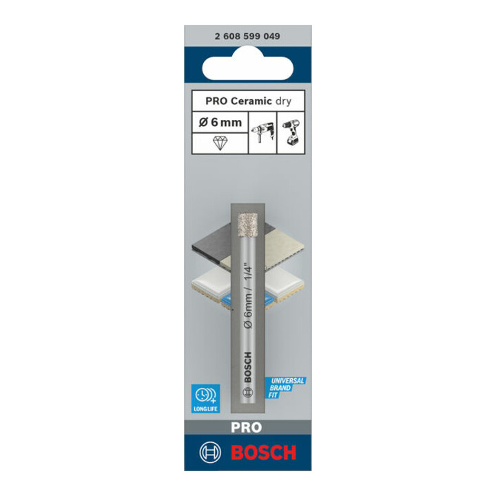 Bosch Diamantbohrer Expert for Ceramic, 6 mm