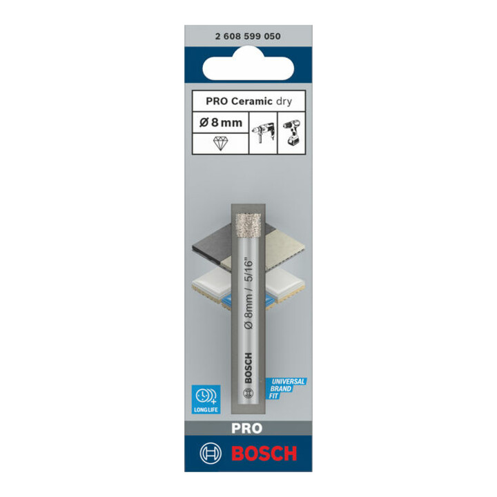 Bosch Diamantbohrer Expert for Ceramic, 8 mm