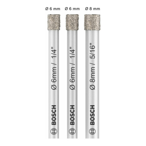 Bosch Diamantbohrer-Set Expert for Ceramic (6, 6, 8 mm)