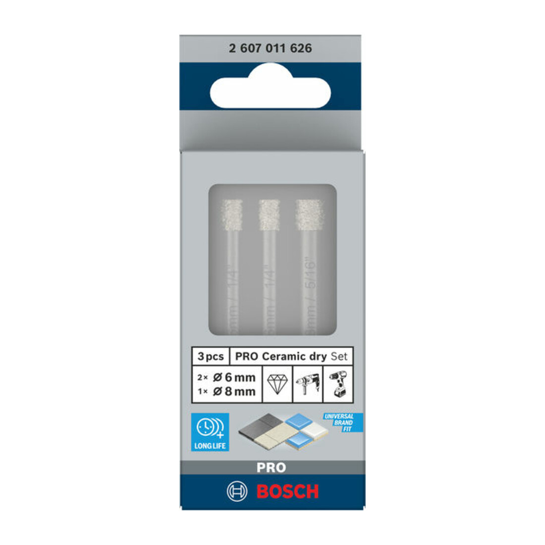 Bosch Diamantbohrer-Set Expert for Ceramic (6, 6, 8 mm)