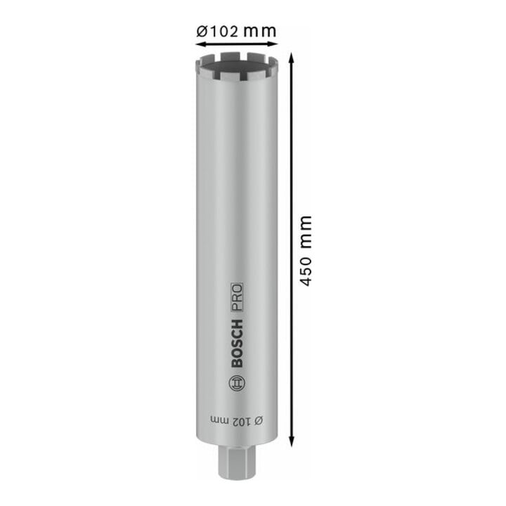 Bosch Diamantbohrkrone Standard for Concrete 1 1/4" UNC 102 mm 450 mm 9, 10 mm
