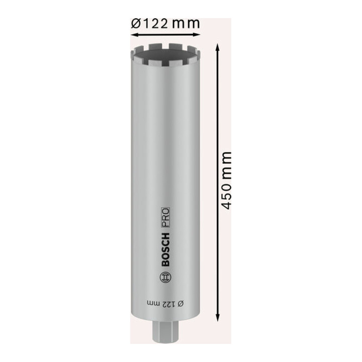 Bosch Diamantbohrkrone Standard for Concrete 1 1/4" UNC 122 mm 450 mm 10 10 mm