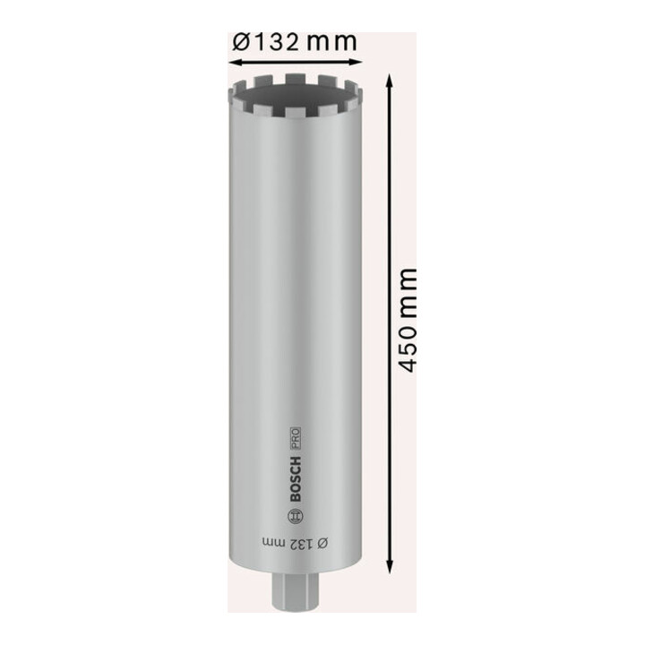 Bosch Diamantbohrkrone Standard for Concrete 1 1/4" UNC 132 mm 450 mm 11 10 mm