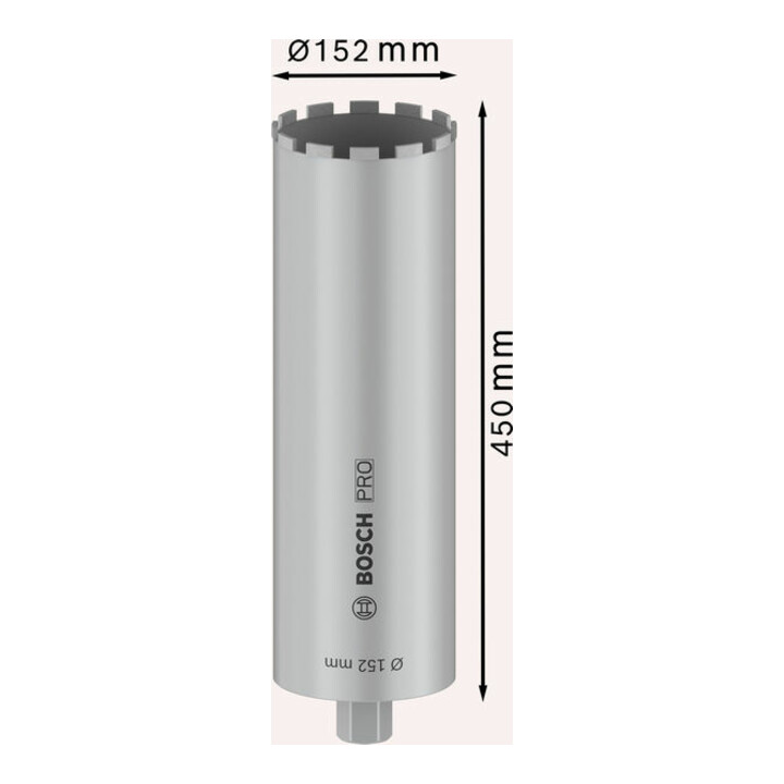 Bosch Diamantbohrkrone Standard for Concrete 1 1/4" UNC 152 mm 450 mm 12 10 mm