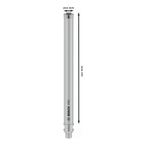 Bosch Diamantbohrkrone Standard for Concrete G 1/2", 28 mm 300 mm 3, 10 mm