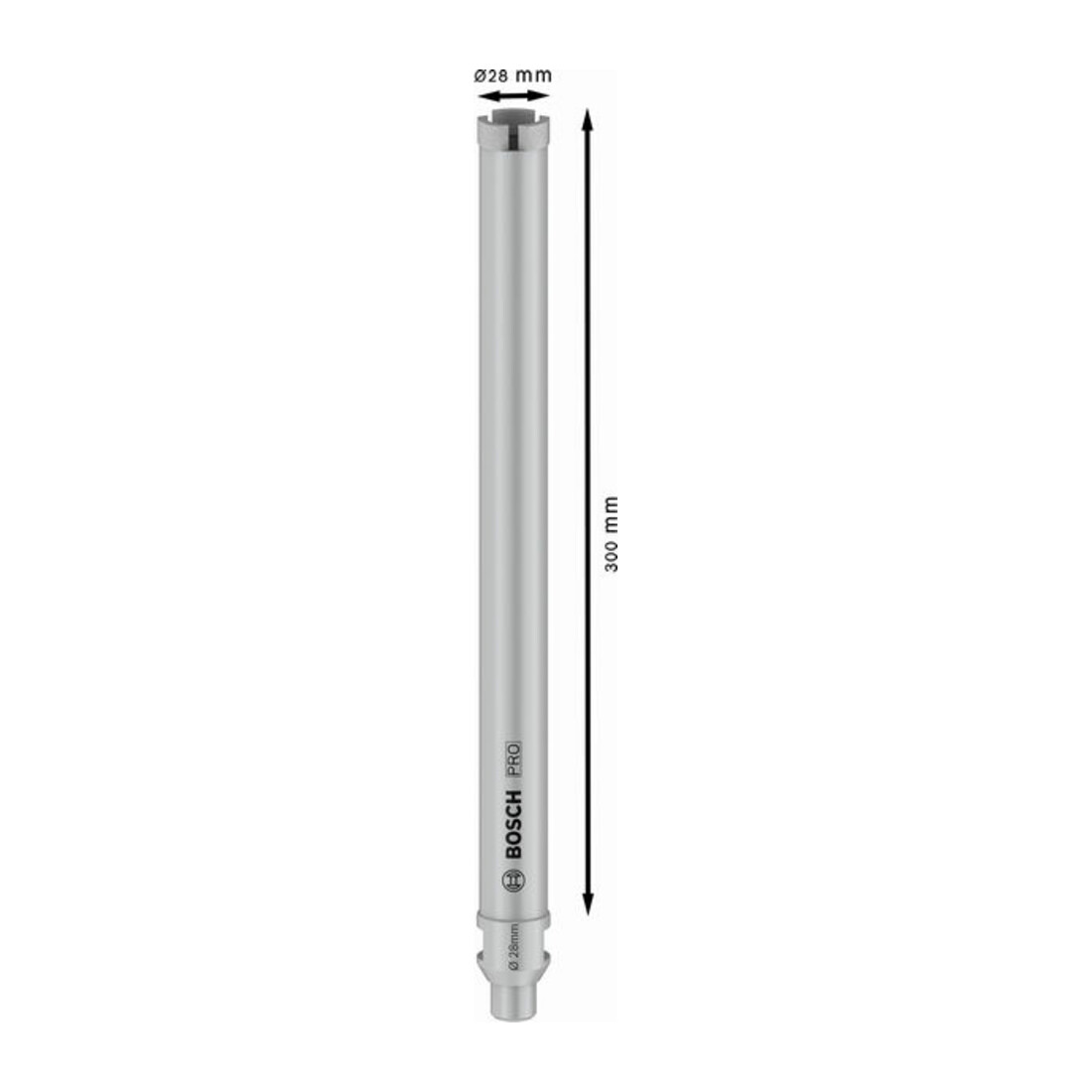 Bosch Diamantbohrkrone Standard for Concrete G 1/2", 28 mm 300 mm 3, 10 mm