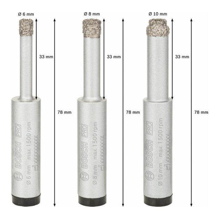 Bosch diamantboren droogboren set Robust Line Easy Dry Best for Ceramic 3-delig 6-10mm