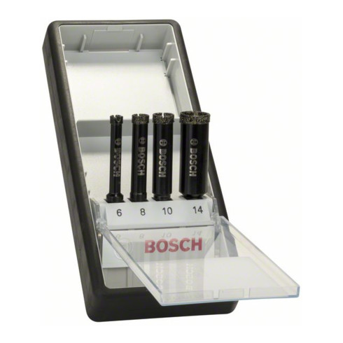 Bosch diamantboren set voor nat boren Robust Line 4-delig 6, 8 10 14 mm