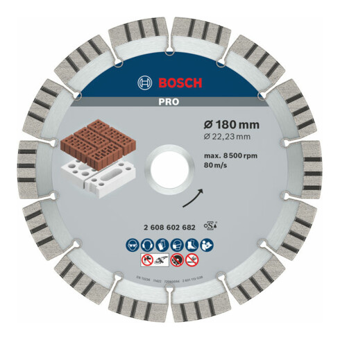 Bosch diamantdoorslijpschijf Best for Abrasive 180 x 22,23 x 2,4 x 12 mm