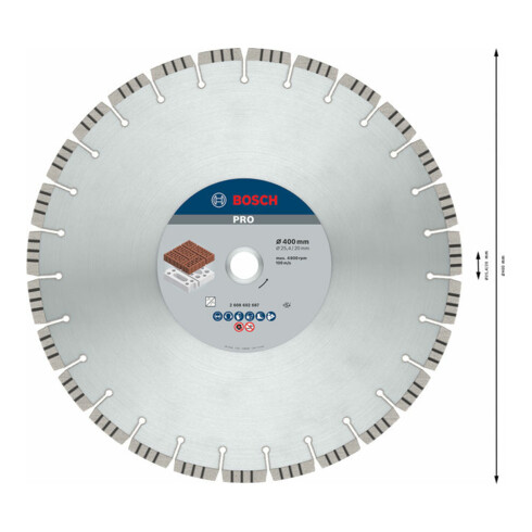 Bosch diamantdoorslijpschijf Best for Abrasive 400 x 20,00/25,40 x 3,2 x 12 mm