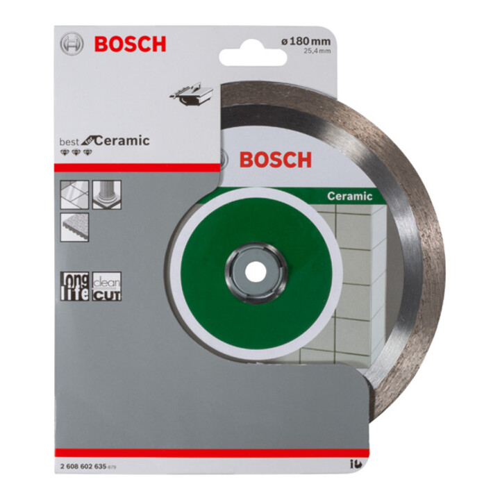 Bosch diamantdoorslijpschijf Best for Ceramic 180 x 25,40 x 2,2 x 10 mm
