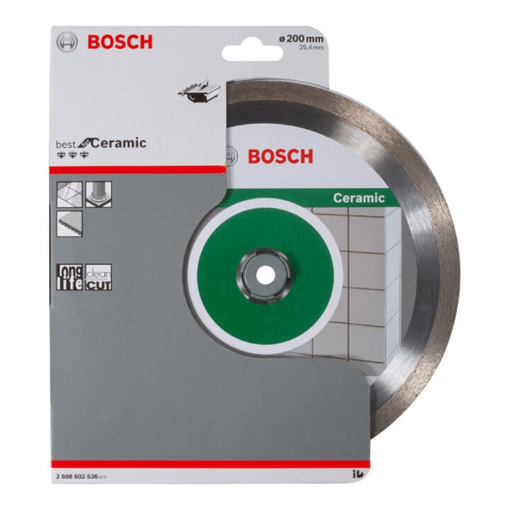 Bosch diamantdoorslijpschijf Best for Ceramic 200 x 25,40 x 2,2 x 10 mm