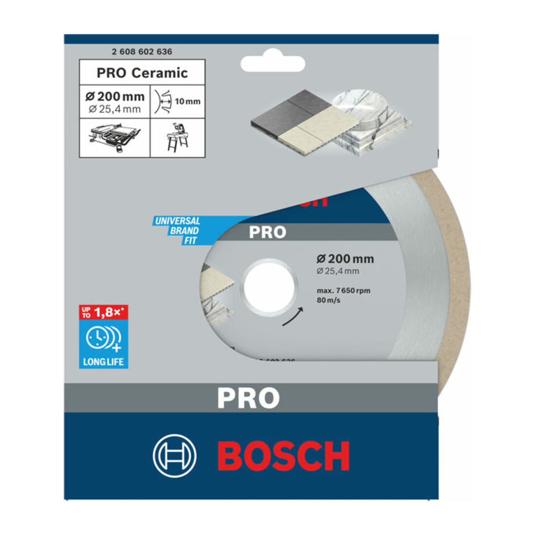 Bosch diamantdoorslijpschijf Best for Ceramic 200 x 25,40 x 2,2 x 10 mm