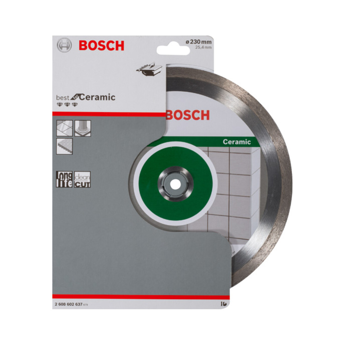 Bosch diamantdoorslijpschijf Best for Ceramic 230 x 25,40 x 2,4 x 10 mm