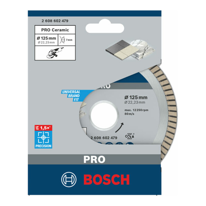 Bosch diamantdoorslijpschijf Best for Ceramic Extra-Clean Turbo 125 x 22,23 x 1,4 x 7 mm