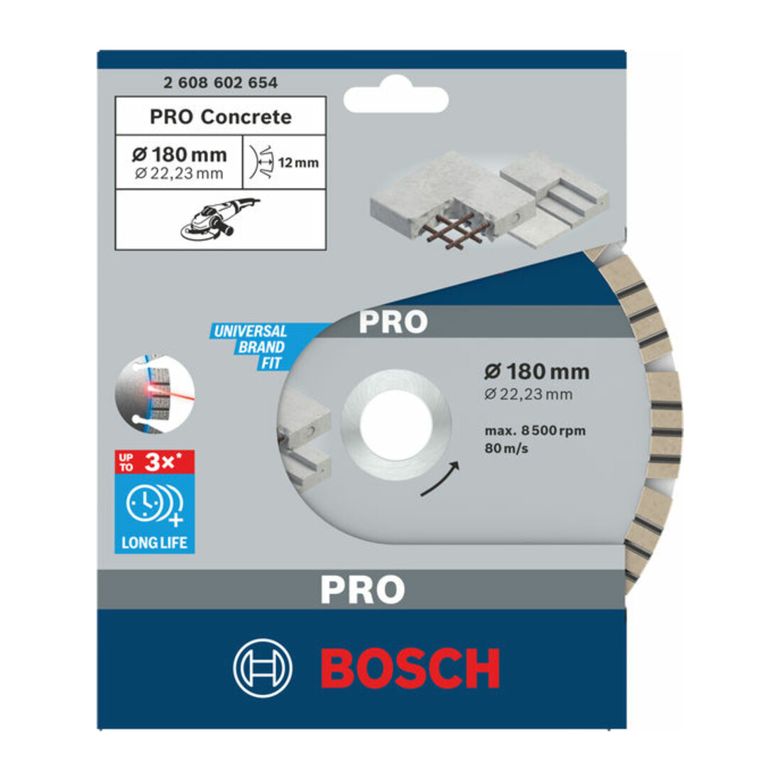 Bosch diamantdoorslijpschijf Best for Concrete 180 x 22,23 x 2,4 x 12 mm