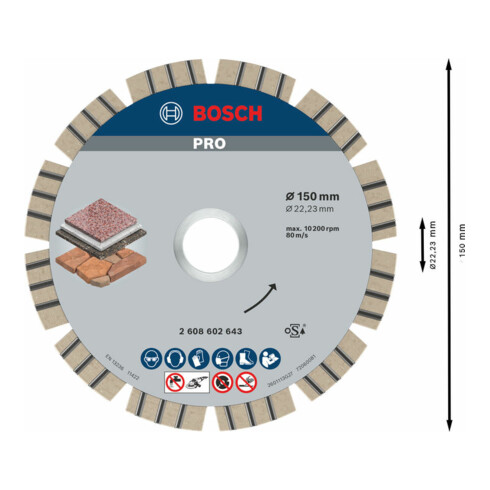 Bosch diamantdoorslijpschijf Best for Stone 150 x 22,23 x 2,4 x 12 mm