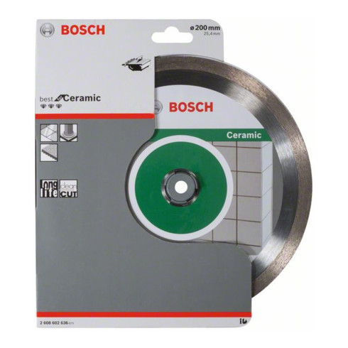 Bosch diamantdoorslijpschijf Best for Ceramic 200 x 25,40 x 2,2 x 10 mm