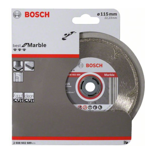 Bosch diamantdoorslijpschijf Best for Marble 115 x 22,23 x 2,2 x 3 mm