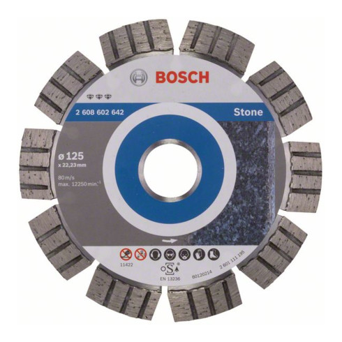Bosch diamantdoorslijpschijf Best voor steen 125 x 22,23 x 2,2 x 12 mm