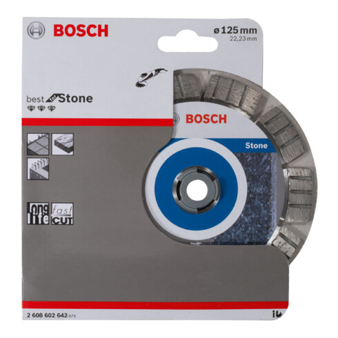 Bosch diamantdoorslijpschijf Best voor steen 125 x 22,23 x 2,2 x 12 mm