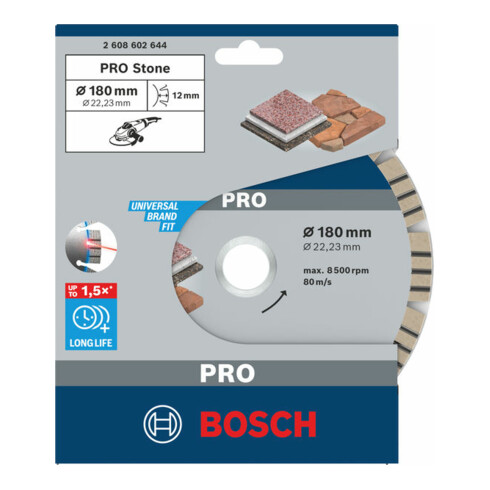 Bosch diamantdoorslijpschijf Best voor steen 180 x 22,23 x 2,4 x 12 mm