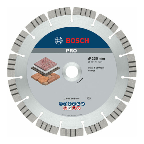 Bosch diamantdoorslijpschijf Best voor steen 230 x 22,23 x 2,4 x 15 mm