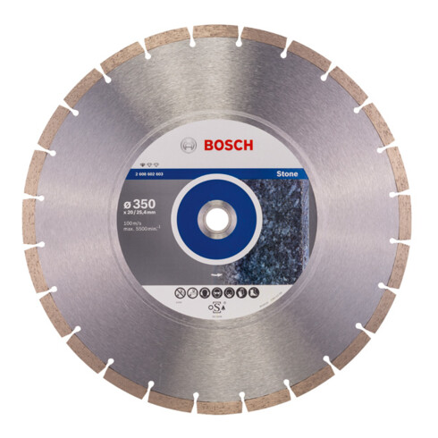 Bosch diamantdoorslijpschijf Standard for Stone 350 x 20,00/25,40 x 3,1 x 10 mm