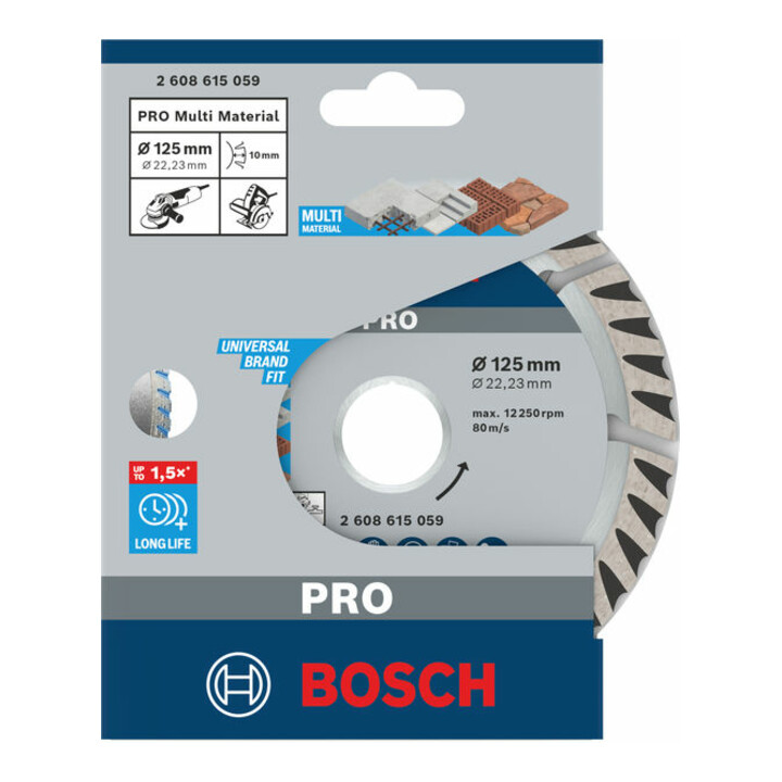 Bosch diamantdoorslijpschijf Standard for Universal 125 x 22,23 x 2 x 10 mm