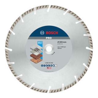 Bosch diamantdoorslijpschijf Standard for Universal 300 x 20 x 3,3 x 10 mm