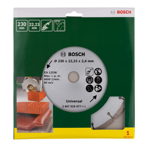 Bosch diamantdoorslijpschijf voor bouwmateriaal, diameter: 230 mm