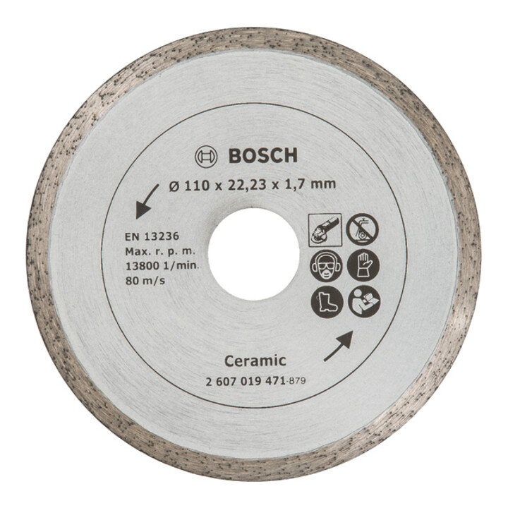 Bosch diamantdoorslijpschijf voor tegels, diameter: 110 mm