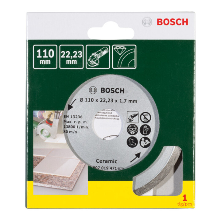 Bosch diamantdoorslijpschijf voor tegels, diameter: 110 mm
