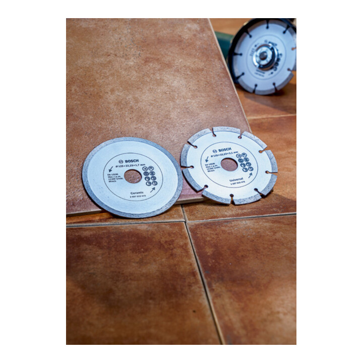 Bosch diamantdoorslijpschijf voor tegels en bouwmaterialen, diameter: 125 mm