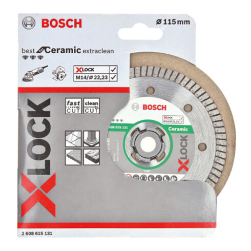 Bosch diamantdoorslijpschijf X-LOCK Best for Ceramic Extra Clean Turbo