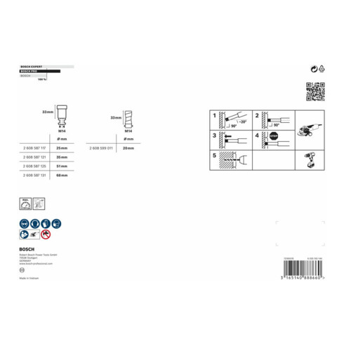 Bosch Diamantrockenbohrer-Set Diamont Dry Speed 5-teilig 20 - 68 mm