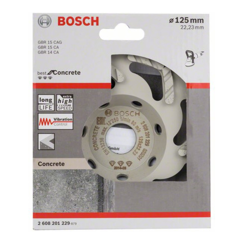 Bosch diamantschijf Best for Concrete 125 x 22,23 x 4,5 mm L-vormig